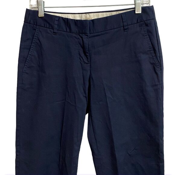 J. Crew Stretch Women's Dress Pants Size 2 Navy Blue Office Collegiate Preppy - Picture 4 of 16